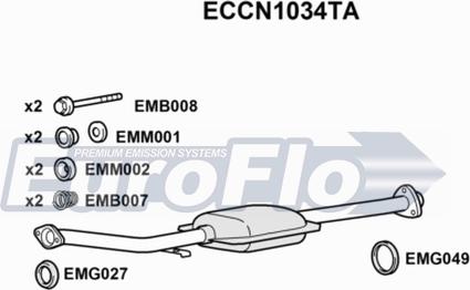 EuroFlo ECCN1034TA - Каталізатор autocars.com.ua