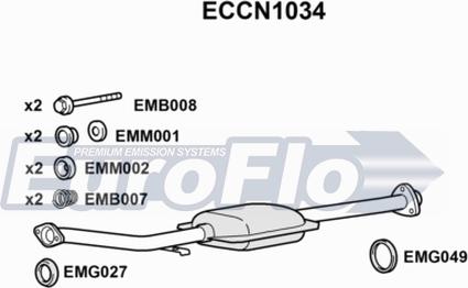 EuroFlo ECCN1034 - Каталізатор autocars.com.ua