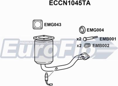 EuroFlo ECCN1045TA - Каталізатор autocars.com.ua