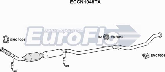 EuroFlo ECCN1048TA - Каталізатор autocars.com.ua