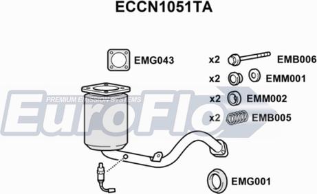 EuroFlo ECCN1051TA - Каталізатор autocars.com.ua