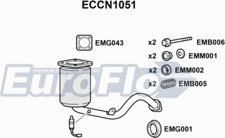 EuroFlo ECCN1051 - Каталізатор autocars.com.ua