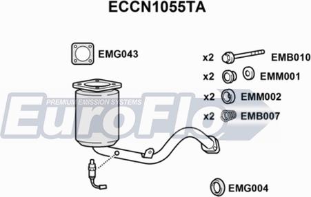 EuroFlo ECCN1055TA - Каталізатор autocars.com.ua