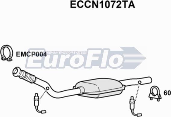 EuroFlo ECCN1072TA - Каталізатор autocars.com.ua