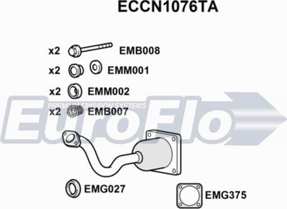 EuroFlo ECCN1076TA - Каталізатор autocars.com.ua