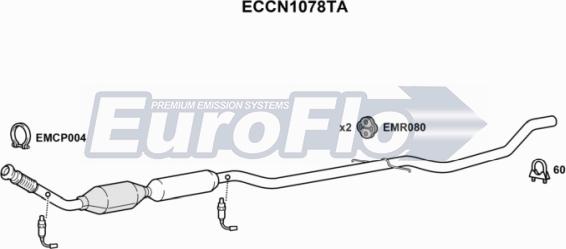 EuroFlo ECCN1078TA - Каталізатор autocars.com.ua