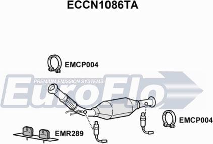 EuroFlo ECCN1086TA - Каталізатор autocars.com.ua