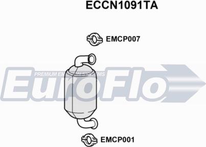 EuroFlo ECCN1091TA - Каталізатор autocars.com.ua