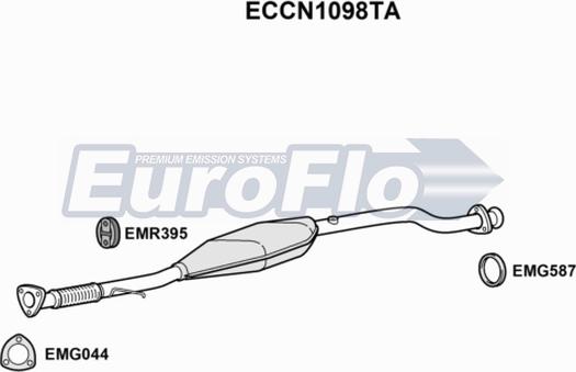 EuroFlo ECCN1098TA - Каталізатор autocars.com.ua