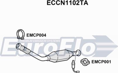 EuroFlo ECCN1102TA - Каталізатор autocars.com.ua