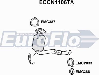 EuroFlo ECCN1106TA - Каталізатор autocars.com.ua