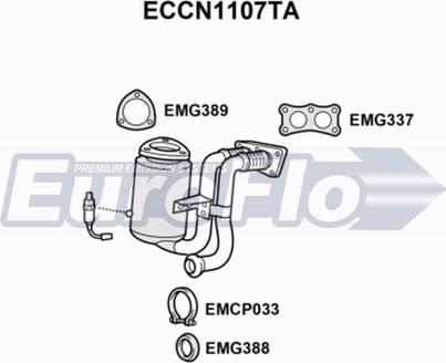 EuroFlo ECCN1107TA - Каталізатор autocars.com.ua