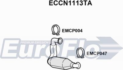 EuroFlo ECCN1113TA - Каталізатор autocars.com.ua