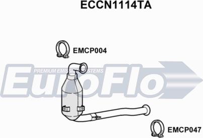 EuroFlo ECCN1114TA - Каталізатор autocars.com.ua