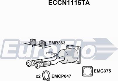 EuroFlo ECCN1115TA - Каталізатор autocars.com.ua