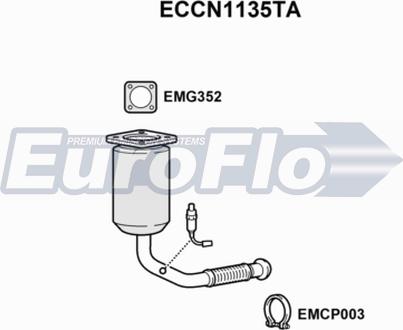 EuroFlo ECCN1135TA - Каталізатор autocars.com.ua