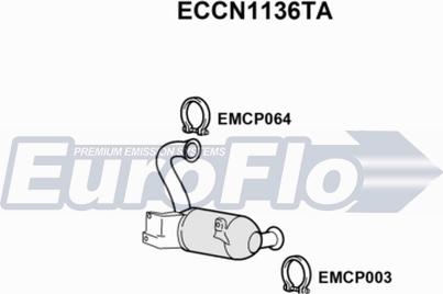 EuroFlo ECCN1136TA - Каталізатор autocars.com.ua