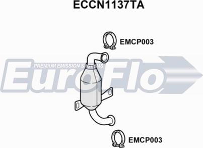 EuroFlo ECCN1137TA - Каталізатор autocars.com.ua