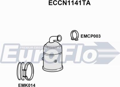 EuroFlo ECCN1141TA - Каталізатор autocars.com.ua