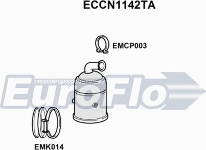 EuroFlo ECCN1142TA - Каталізатор autocars.com.ua