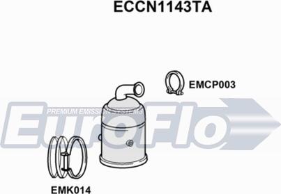 EuroFlo ECCN1143TA - Каталізатор autocars.com.ua