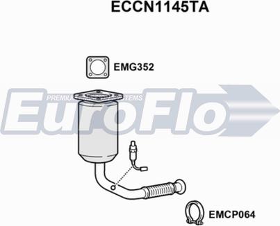 EuroFlo ECCN1145TA - Каталізатор autocars.com.ua