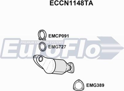 EuroFlo ECCN1148TA - Каталізатор autocars.com.ua