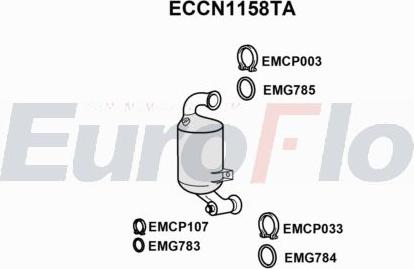 EuroFlo ECCN1158TA - Каталізатор autocars.com.ua