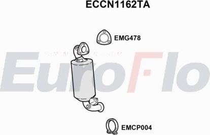 EuroFlo ECCN1162TA - Каталізатор autocars.com.ua