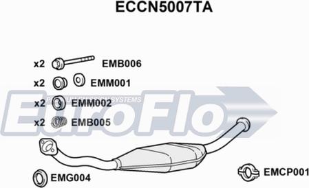 EuroFlo ECCN5007TA - Каталізатор autocars.com.ua