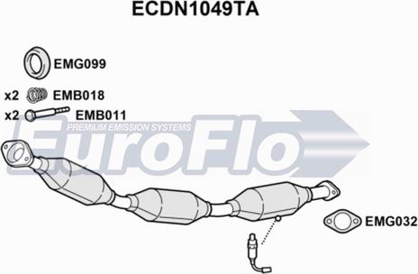 EuroFlo ECDN1049TA - Каталізатор autocars.com.ua