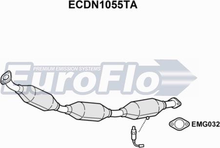 EuroFlo ECDN1055TA - Каталізатор autocars.com.ua