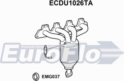 EuroFlo ECDU1026TA - Каталізатор autocars.com.ua