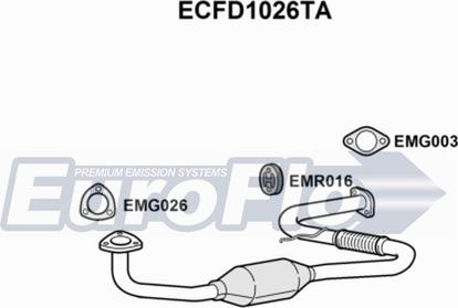 EuroFlo ECFD1026TA - Каталізатор autocars.com.ua