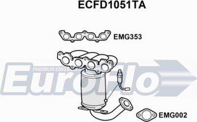 EuroFlo ECFD1051TA - Каталізатор autocars.com.ua