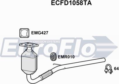 EuroFlo ECFD1058TA - Каталізатор autocars.com.ua