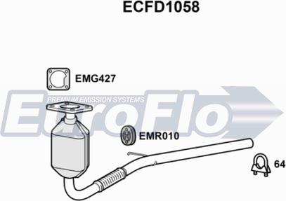 EuroFlo ECFD1058 - Каталізатор autocars.com.ua