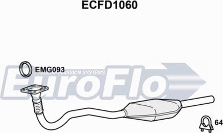 EuroFlo ECFD1060 - Каталізатор autocars.com.ua