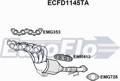 EuroFlo ECFD1145TA - Каталізатор autocars.com.ua