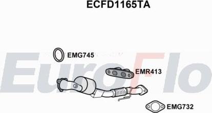 EuroFlo ECFD1165TA - Каталізатор autocars.com.ua