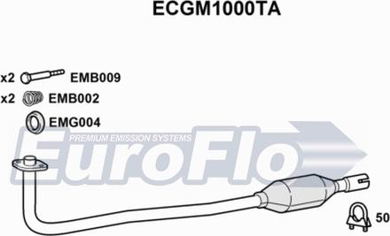 EuroFlo ECGM1000TA - Каталізатор autocars.com.ua