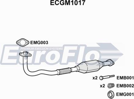 EuroFlo ECGM1017 - Каталізатор autocars.com.ua
