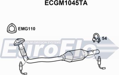 EuroFlo ECGM1045TA - Каталізатор autocars.com.ua