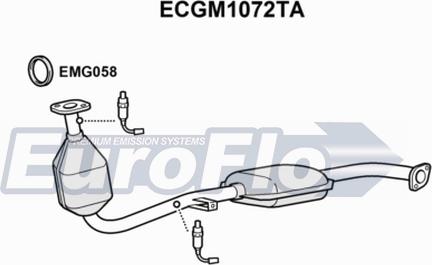 EuroFlo ECGM1072TA - Каталізатор autocars.com.ua