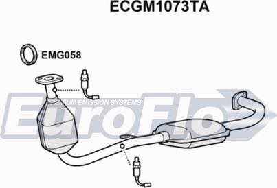 EuroFlo ECGM1073TA - Каталізатор autocars.com.ua