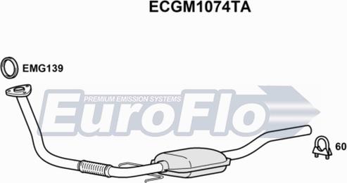 EuroFlo ECGM1074TA - Каталізатор autocars.com.ua