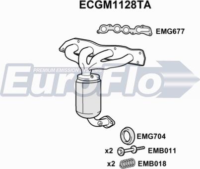 EuroFlo ECGM1128TA - Каталізатор autocars.com.ua