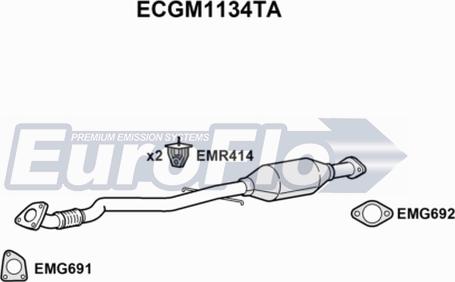 EuroFlo ECGM1134TA - Каталізатор autocars.com.ua