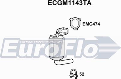 EuroFlo ECGM1143TA - Каталізатор autocars.com.ua