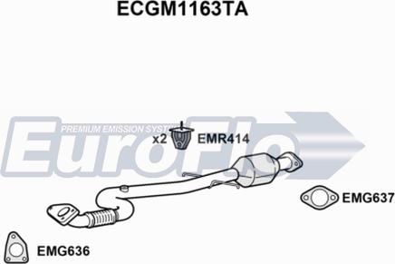 EuroFlo ECGM1163TA - Каталізатор autocars.com.ua